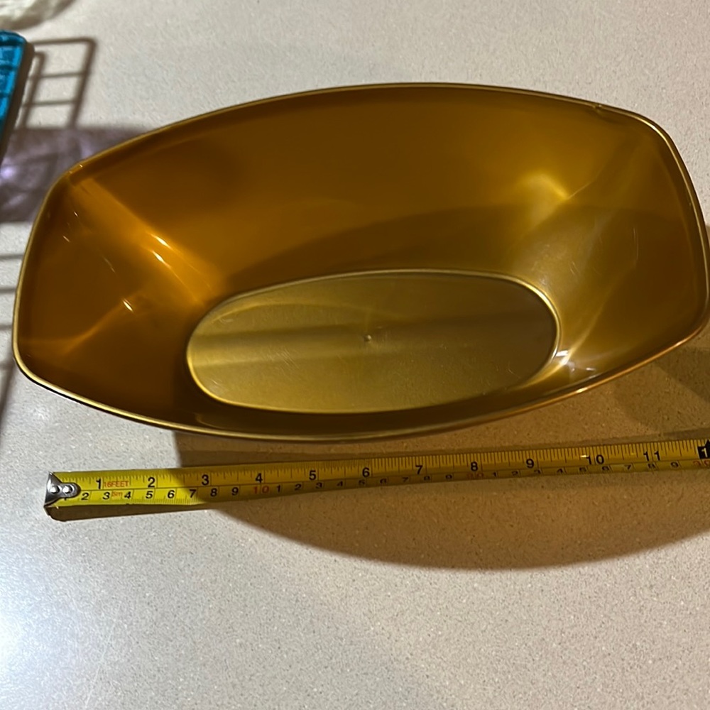 Gold plastic bowl